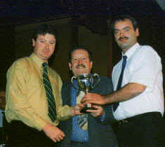 Gary  Stansfield & Andy Chapple recieving the Cup 1998